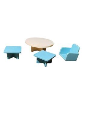 1970s Fisher-Price Little People White Table Playskool Tables Chair Furniture